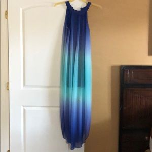 Blue and purple ombré sleeveless dress